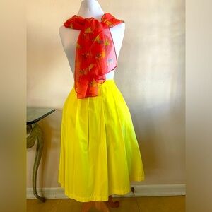 New Calvin Klein Bright Yellow Flared Skirt
